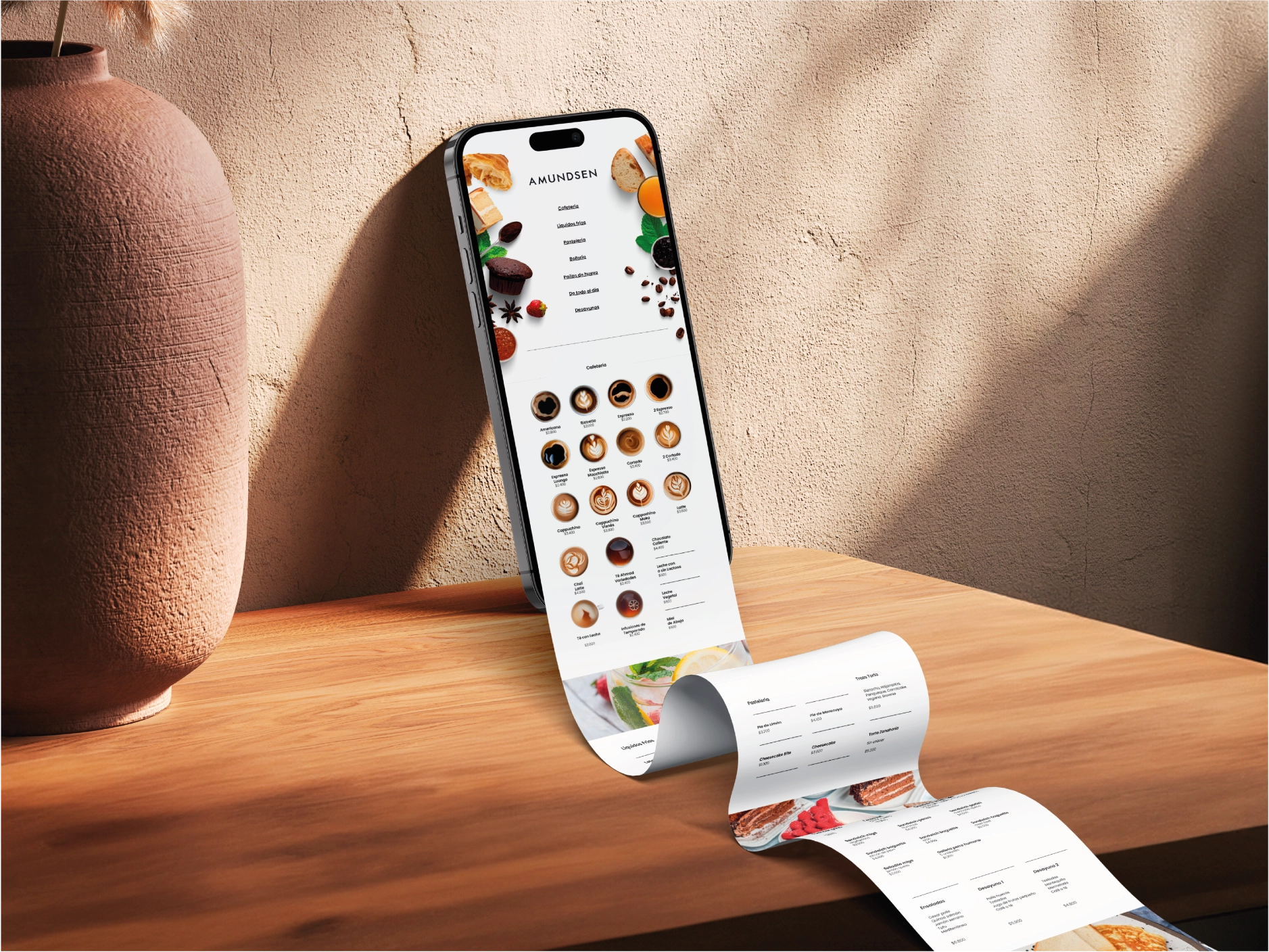 Amundsen Café - Branding and Digital Menu Solution